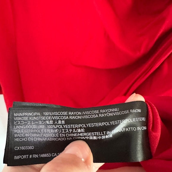 C/MEO Collective Mini Dress Wrap Long Sleeve Party‎ Cocktail Red Night Air XS - Picture 8 of 10